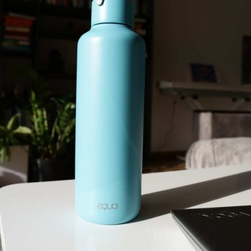premium Reusable EQUA stainless steel thermo bottle wave color – eco-friendly insulated water bottle for hot & cold drinks, includes free electrolyte water recipes