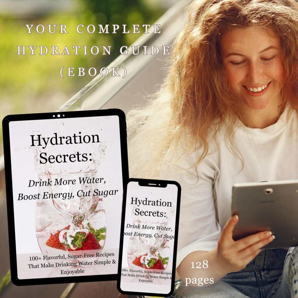 Hydration Secrets eBook cover – how to drink more water naturally, boost energy, and cut sugar