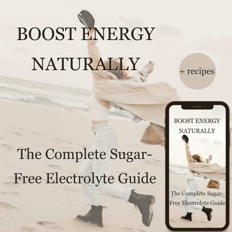 Sugar-Free Electrolyte Recipes eBook cover – natural hydration drink with berries and rosemary, instant digital download PDF