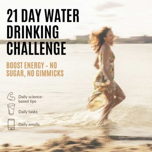 21-Day Water Drinking Challenge – digital hydration program with daily emails, tasks, and printable tracker